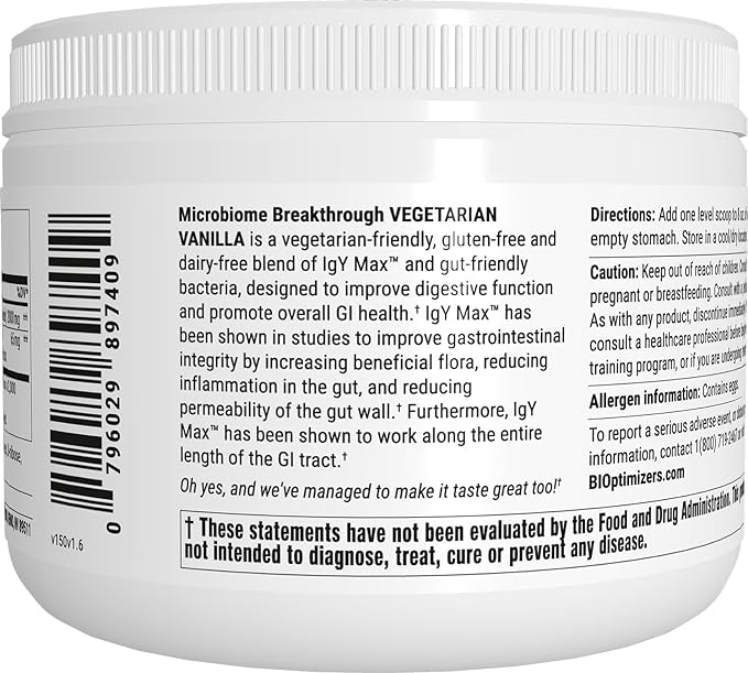 BiOptimizers Biome Breakthrough Repair Powder - Vanilla Flavour, Gut Health & Probiotics - Image 3