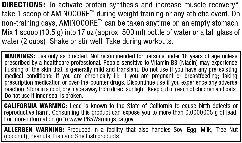 Allmax Nutrition Aminocore BCAA Powder Fruit Punch - 315g - Image 8