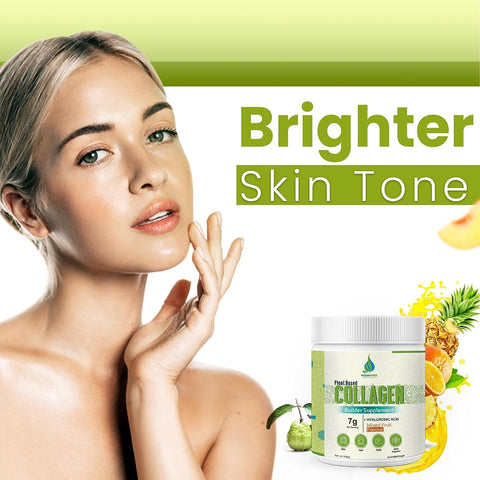 VEDAPURE Plant Based Skin Collagen Builder Supplement | Mixed Fruit, 210g| Skin Collagen Booster for Men & Women with Hyaluronic Acid, Biotion, Vitamin E & C | Healthy Skin, Joints