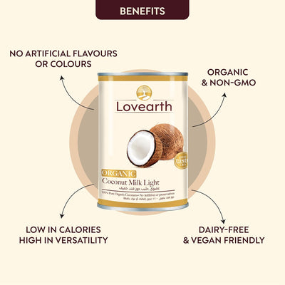 Lovearth Organic Coconut Milk Light - 400ml - Image 2