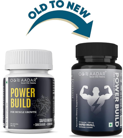 Aadar Power Build Ayurvedic Muscle Mass Gainer - 30 Capsules - Image 2