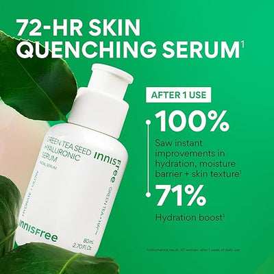Innisfree Green Tea Seed Hyaluronic Serum - Face Treatment - 80ml - Image 7