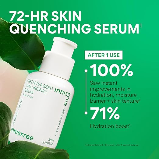 Innisfree Green Tea Seed Hyaluronic Serum - Face Treatment - 80ml - Image 7