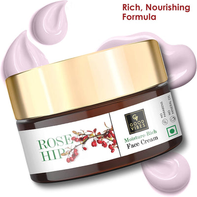 Good Vibes Rosehip Moisture Rich Face Cream - 100g - Image 5