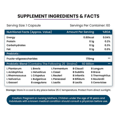 Himalayan Organics Probiotics for Men - 60 Billion CFU, 60 Capsules - Image 2