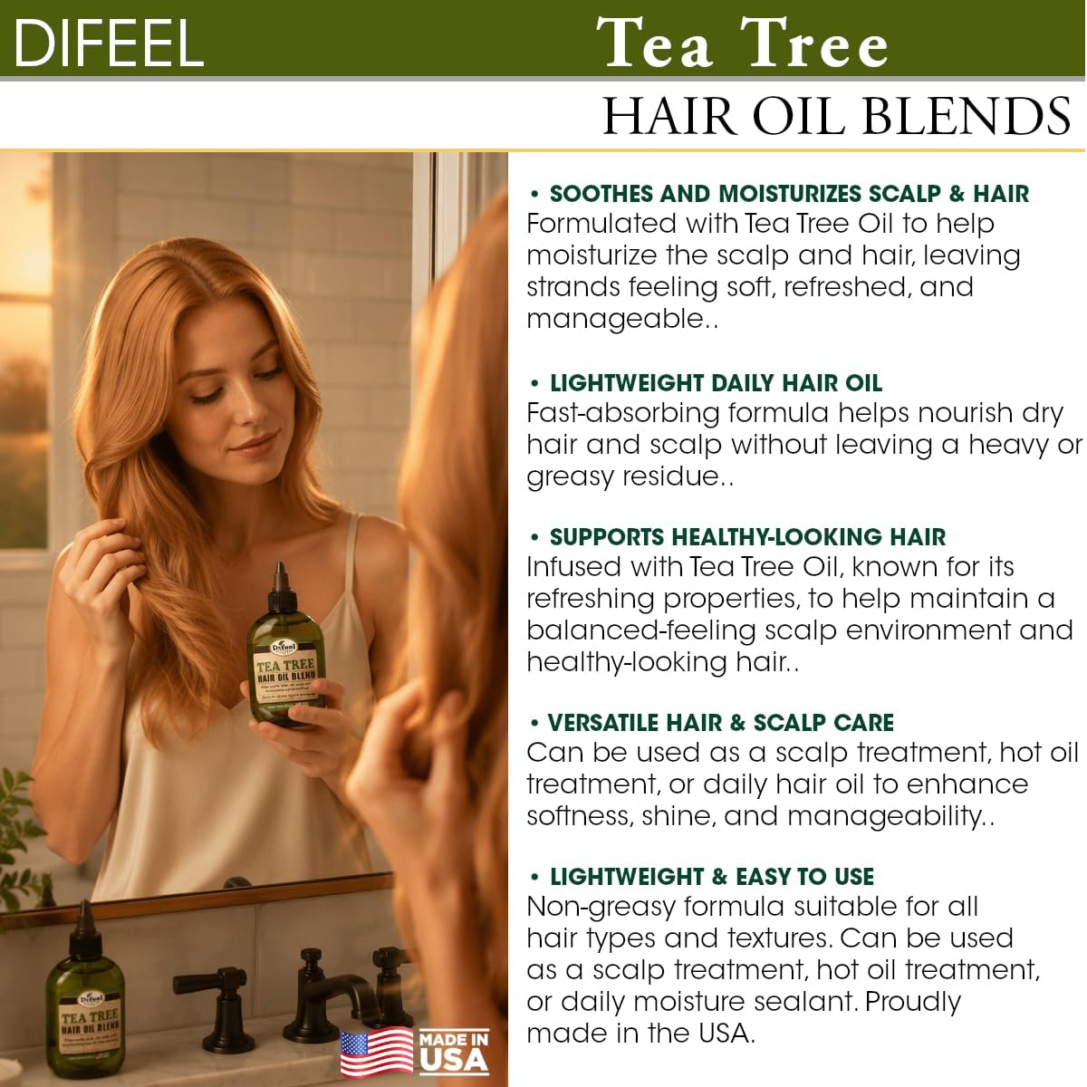 Difeel Premium Natural Tea Tree Hair Oil - 75ml - Image 6