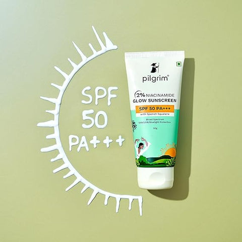 Pilgrim 2% Niacinamide Glow Sunscreen SPF50 PA+++ 50g