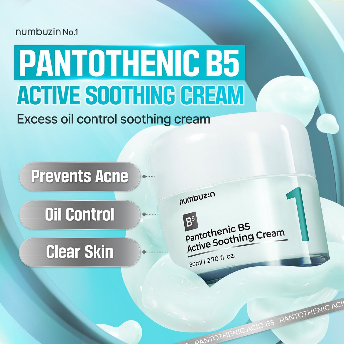 Numbuzin Pantothenic Active Soothing Cream - Face Moisturiser, 50ml - Image 3