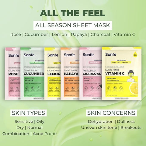 قناع الوجه سانفي للترطيب الفوري بالخيار، قطعة واحدة، 25 جم (خيار)