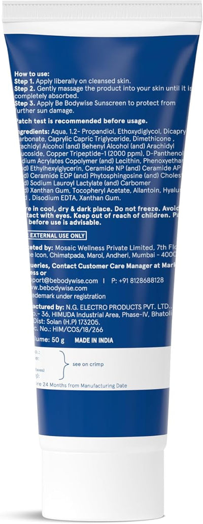 Be Bodywise 1% Peptide & Ceramide Face Moisturizer - 50g - Image 2