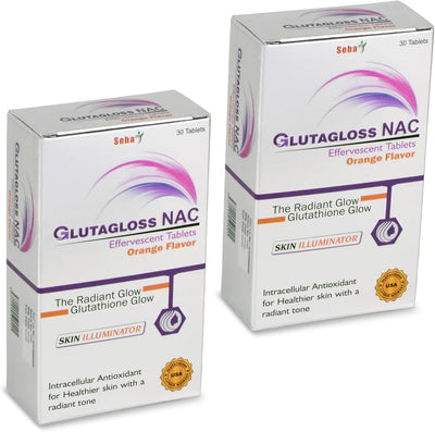 Glutagloss NAC Orange Flavour - Japanese L Glutathione, Vitamin C + NAC - 30 Effervescent Tablets - Image 3