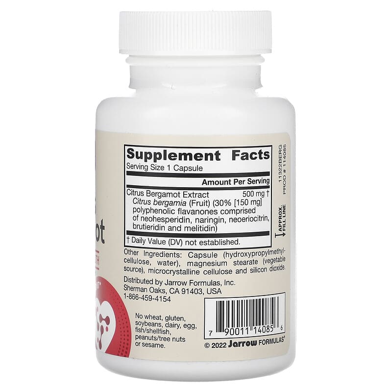 Jarrow Formulas Vegan Citrus Bergamot, Condition Support, 60 Veggie Capsules (500 mg) - Image 3