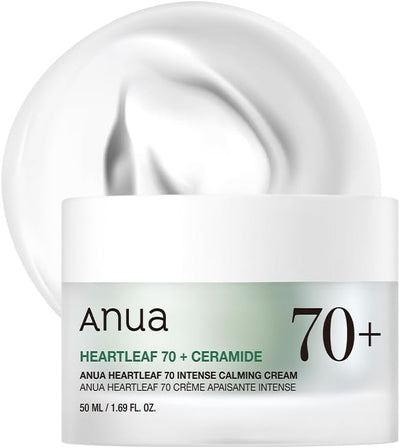 ANUA Heartleaf 70 Intense Calming Cream with Ceramide, Panthenol, Heartleaf extract, Korean Skin care - (50ml /1.69Fl. Oz) (Heartleaf Cream)