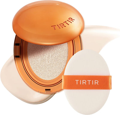 TIRTIR Mask Fit Ai Filter Cushion Foundation | AI-Like Semi-Matte Finish - Up to 72-Hour Medium to Full Coverage Korean BB Cushion Make up Beauty, #10C Shell, 0.63 Fl Oz