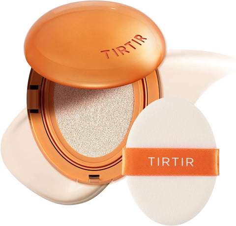 TIRTIR Mask Fit Ai Filter Cushion Foundation | AI-Like Semi-Matte Finish - Up to 72-Hour Medium to Full Coverage Korean BB Cushion Make up Beauty, #10C Shell, 0.63 Fl Oz