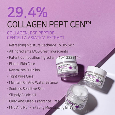 APLB Collagen EGF Peptide Facial Cream | COLLAGEN PEPT CEN™ 29.4% 1.86 FL.OZ/Korean Skincare, Elasticity care, Deep hydration, Revitalize for gentle and improve skin texture - Image 3
