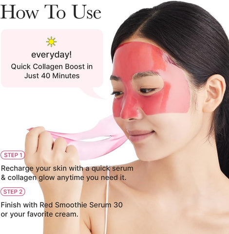 ARENCIA Red Collagen Jello Mask, Plump & Hydrating x 4ea, Overnight Hydrogel Mask for Dry, Mature Skin, Packed with Collagen, 5 Peptides, 2% Niacinamide - Image 7