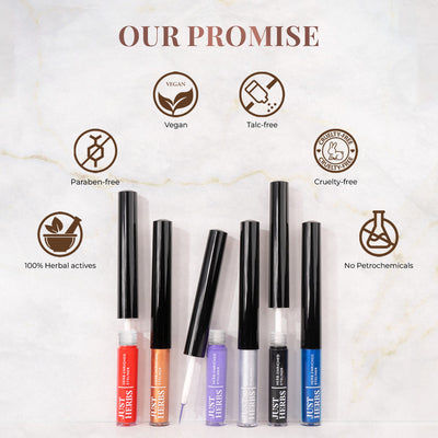 Just Herbs Herb Enriched Waterproof Eyeliner with Jojoba Oil & Vitamin E - Nutty Brown, 2.5ml - Image 8