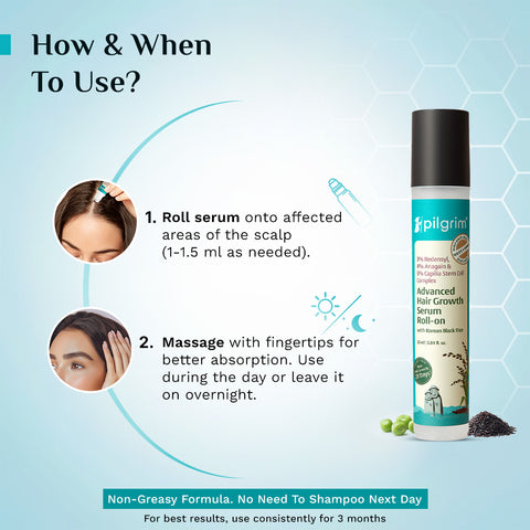 Pilgrim 3% Redensyl, 4% Anagain & 5% Capilia Stem Cell Complex Advanced Hair Growth Serum Roll-On
