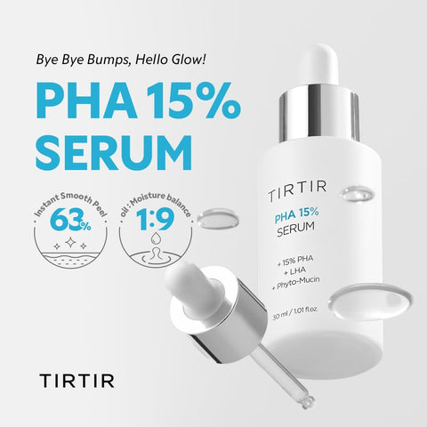 TIRTIR PHA 15% Exfoliating Serum - Hydrating Water Peeling for Smooth, Radiant Skin - Gentle PHA & LHA Formula for Sensitive Skin - Image 3