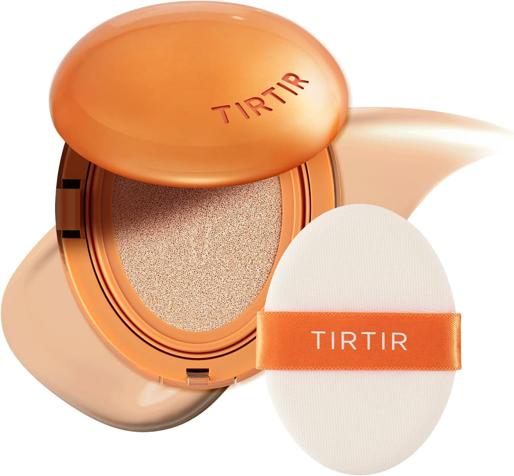 TIRTIR Mask Fit Ai Filter Cushion Foundation | AI-Like Semi-Matte Finish - Up to 72-Hour Medium to Full Coverage Korean BB Cushion Make up Beauty, #22N Shell Beige, 0.63 Fl Oz