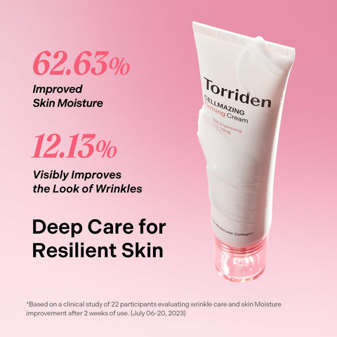 Torriden CELLMAZING Collagen Firming Cream 60ml (2.02 fl.oz.) - Improving Saggy Pore and Wrinkle with 5D Collagen Complex, Amino Acid & Complex Peptide, Korean Skincare - Image 5