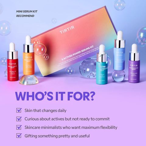 TIRTIR 5 Actives Power Serums Kit – Korean Skin Care Set with Vitamin C, Niacinamide, Azelaic & Hyaluronic Acid, Hydrating Serum, Radiance Boost, Nourishment, Travel Essentials, Skincare Gift - Image 6