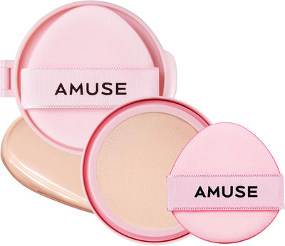 AMUSE SEOUL Dew Power Vegan Cushion Foundation Refill (01 PURE REFILL) - Semi Glow, Full Coverage, Dewy Finish, Long Lasting, Lightweight, Smooth Radiant Skin, Vegan, Korean Beauty Makeup