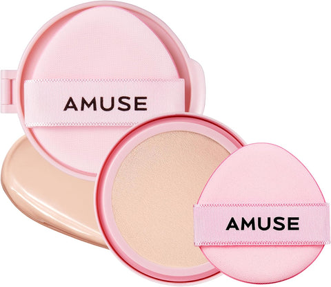 AMUSE SEOUL Dew Power Vegan Cushion Foundation Refill (01 PURE REFILL) - Semi Glow, Full Coverage, Dewy Finish, Long Lasting, Lightweight, Smooth Radiant Skin, Vegan, Korean Beauty Makeup