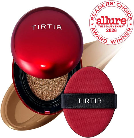 TIRTIR Mask Fit Red Cushion Foundation | Japan's No.1 Choice for Glass skin, Long-Lasting, Lightweight, Buildable Coverage, Semi-Matte (43N Deep Cocoa, 18g (Pack of 1)) - Image 2