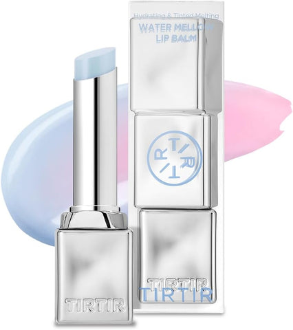TIRTIR Water Mellow Lip Balm, 01 Icy Blue, 0.11 Fl Oz – pH Color Changing Organic Korean Lip Care, Lightweight Deep Hydration Lip Moisturizer for Women Men, Paraben Free