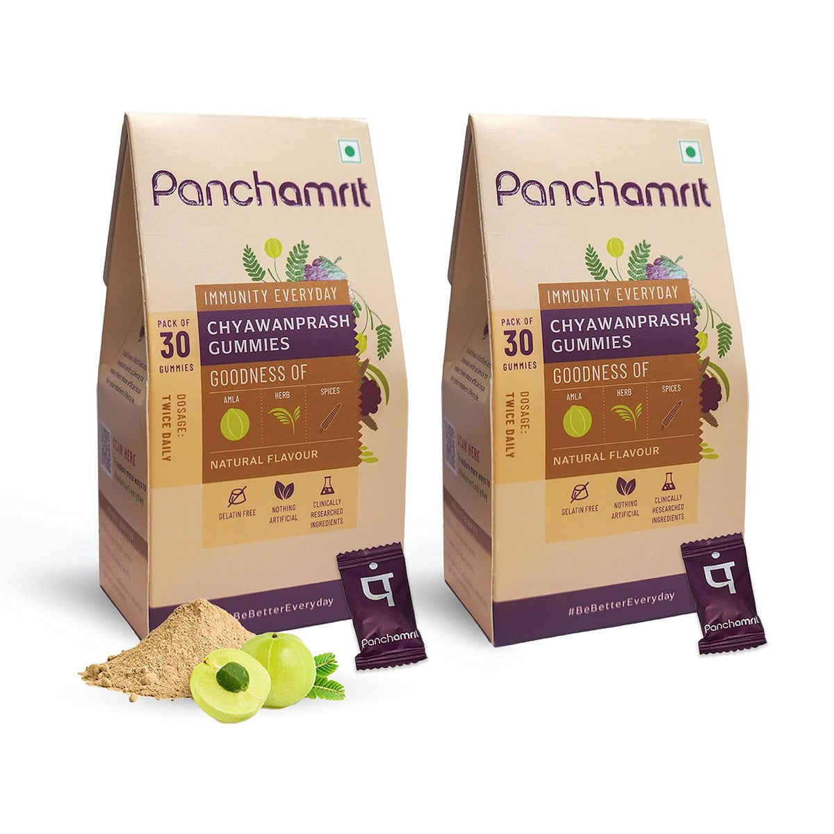 Panchamrit 100% Natural Chyawanprash Gummies - Herbal & Ayurvedic - Pack of 60
