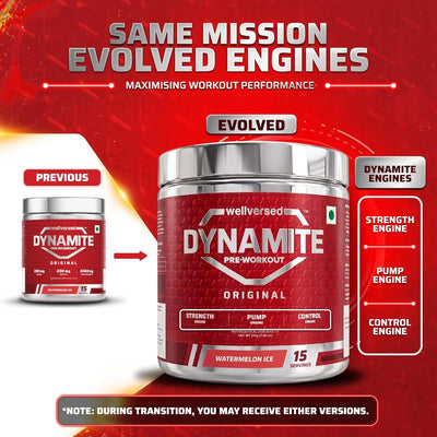 Wellcore Dynamite Pre-Workout Powder, Watermelon Ice - 210g - Image 3