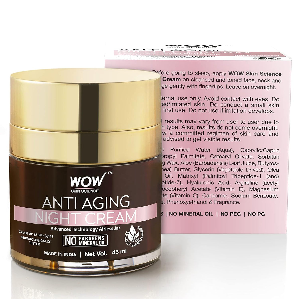 Wow Skin Science Anti Aging Night Cream 50ml - Face Moisturiser - Image 2