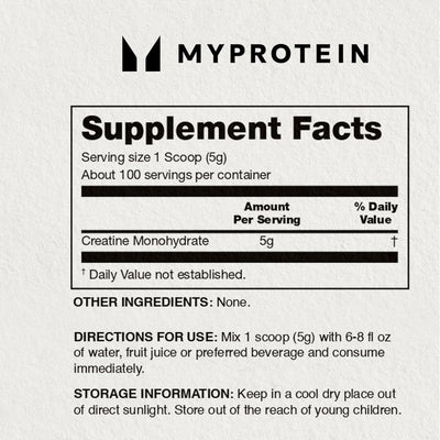 My Protein Creatine Monohydrate Powder - Sports Nutrition - 250g (60/Case) - Image 8