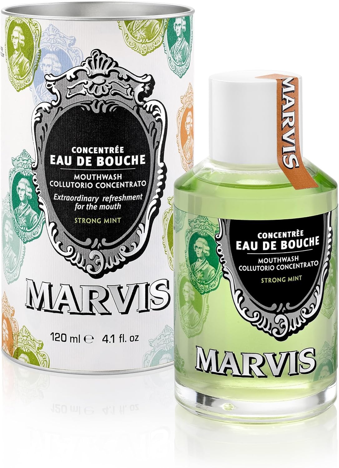 Marvis Strong Mint Mouthwash - Refreshing Oral Care, 120ml