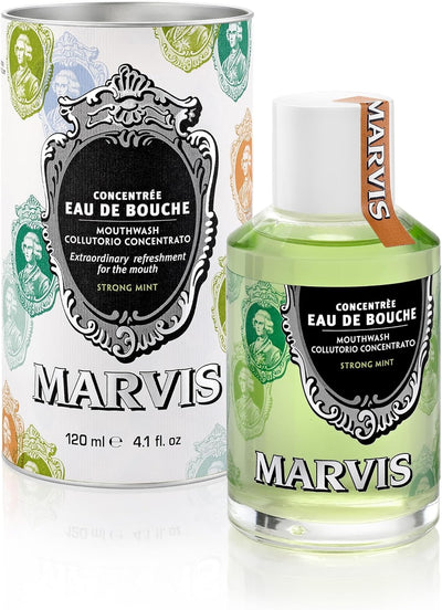 Marvis Strong Mint Mouthwash - Refreshing Oral Care, 120ml
