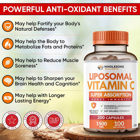 Wholesome Wellness Liposomal Vitamin C Capsules 200
