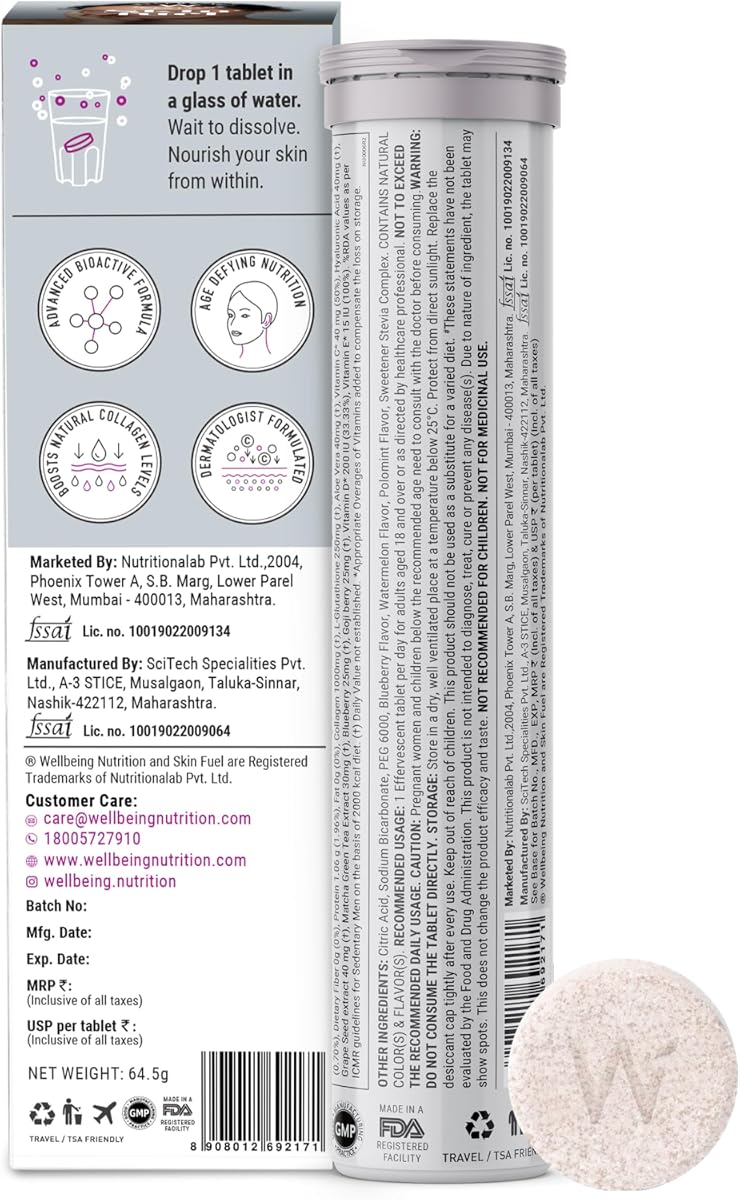 Wellbeing Nutrition Fuel Skin Collagen Builder with Glutathione & Hyaluronic Acid - 30 Servings - Image 6
