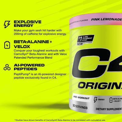 Cellucor C4 Original Pre-Workout Powder - Pink Lemonade, 30 Servings - Image 5