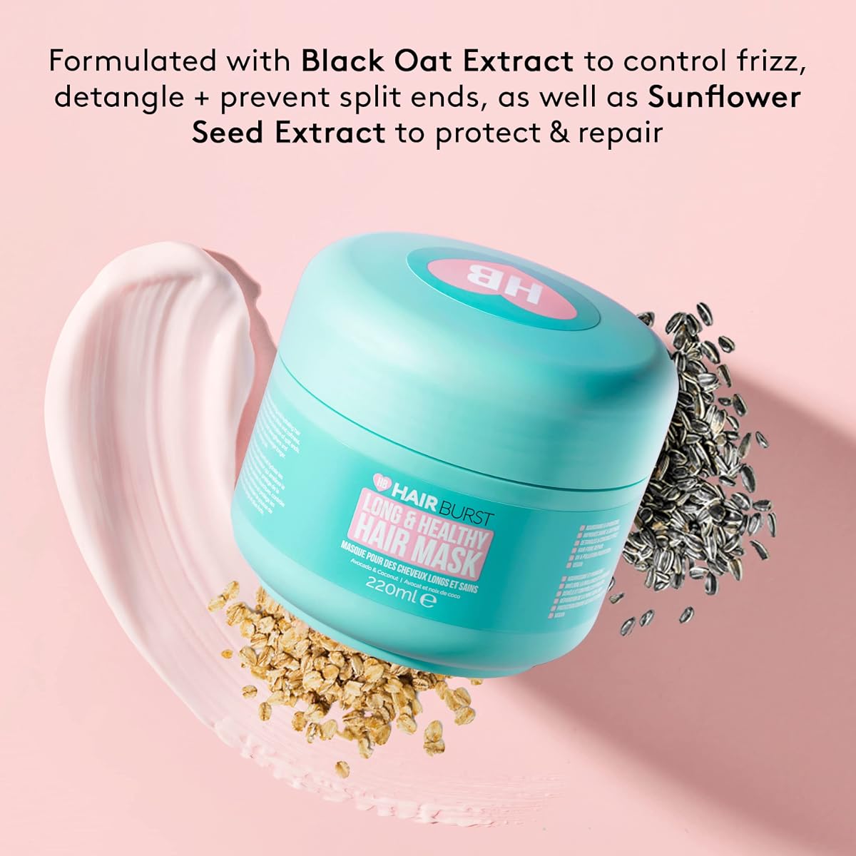 Hairburst Hair Mask with Black Oat & Avocado Oil - 220g - Image 3