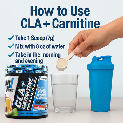 BPI Sports CLA + Carnitine - Fruit Punch Flavour, 50 Servings, 12.34 oz - Image 7
