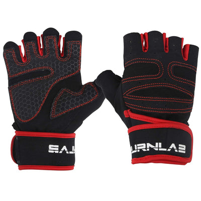 Burnlab Gym Gloves with Wrist Support - Basic Red Large - Image 2