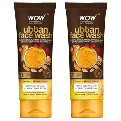 Wow Skin Science Ubtan Face Wash, Pack of 2 - Net Vol 200ml