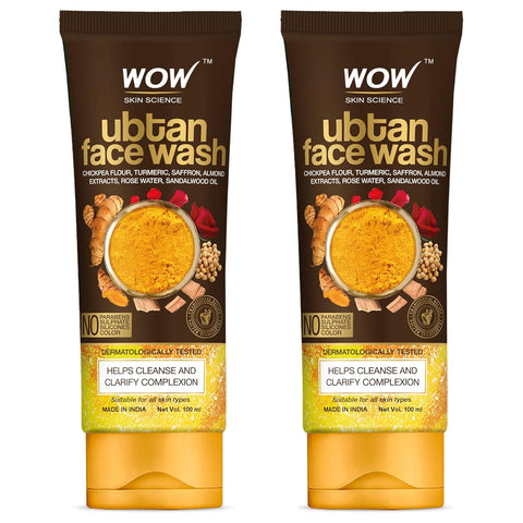 Wow Skin Science Ubtan Face Wash Pack Of 2 -Net Vol 200ml