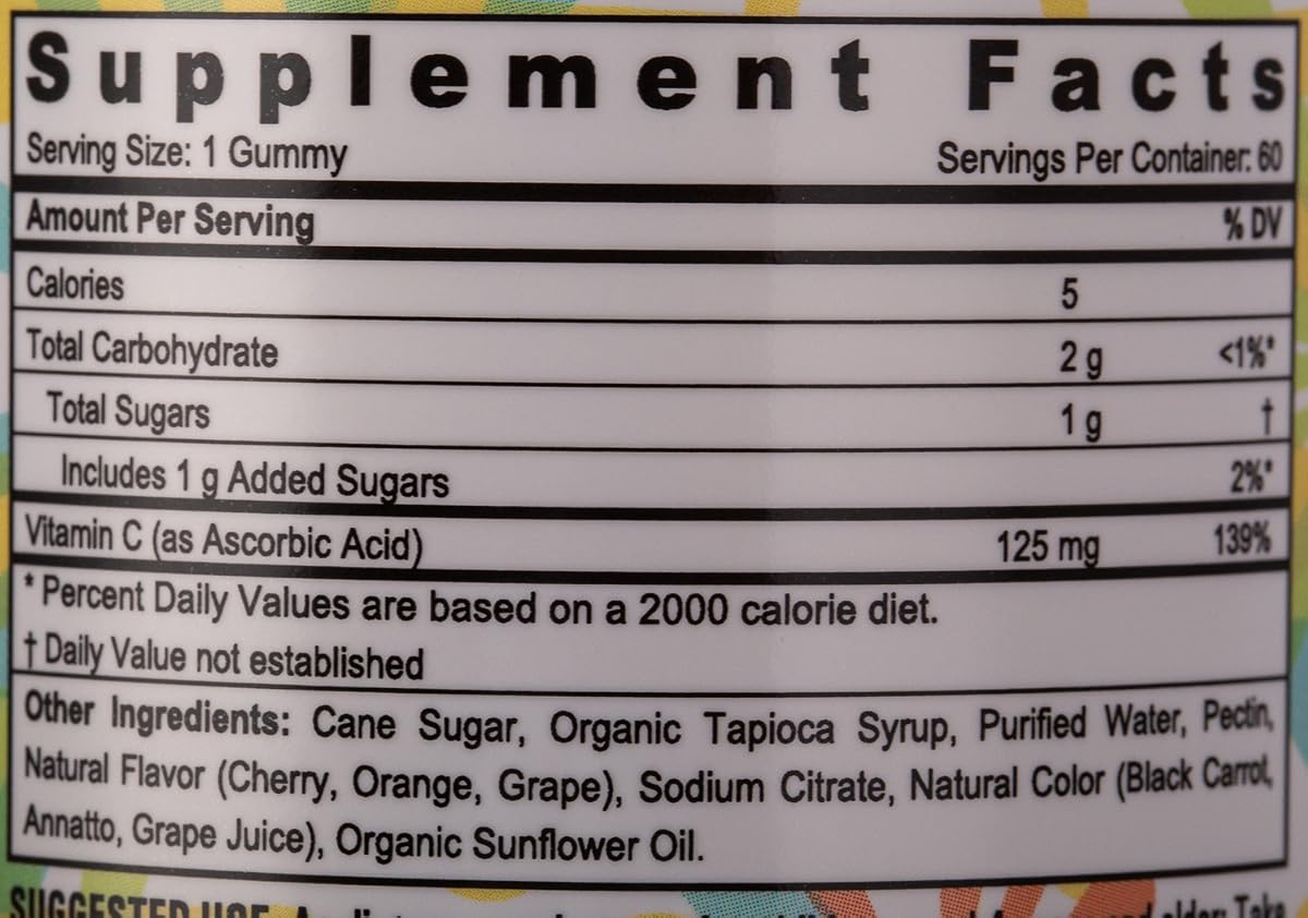 Sunshine Nutrition Cool Gummies Vitamin C for Kids, Gluten Free - 60 Gummies - Image 3