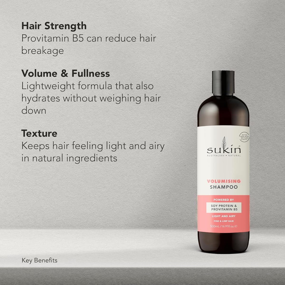 Sukin Volumising Shampoo - Sulphate Free, Strengthens with Rice Protein - 500ml - Image 5
