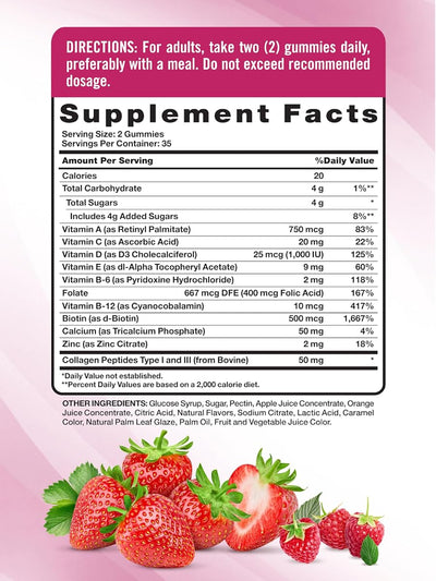 Nature's Truth Women's Multivitamin + Collagen Gummies - 70 Count, Non-GMO, Gluten Free - Image 2