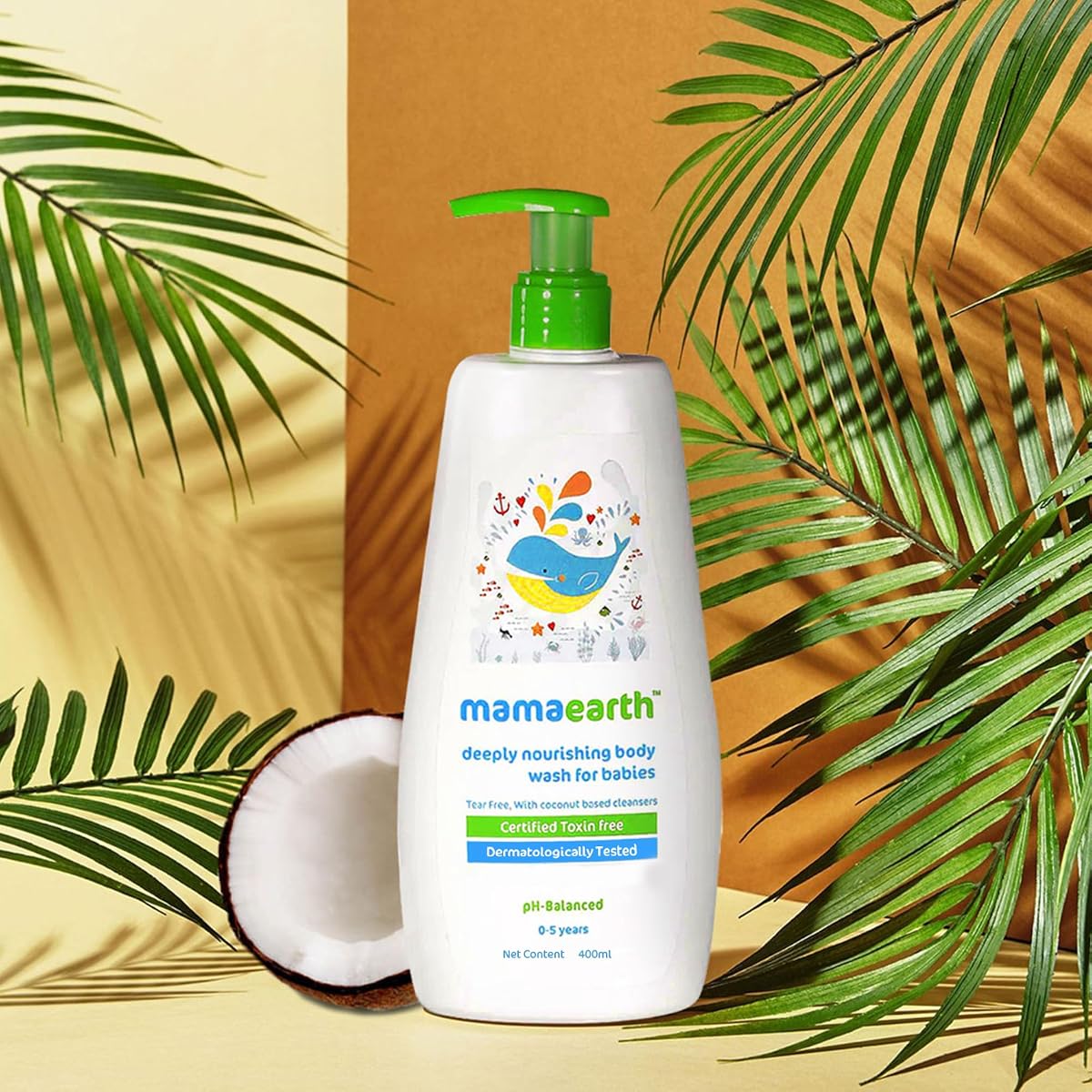Mamaearth Deeply Nourishing Baby Body Wash - Coconut Oil & Aloe Vera Formula, 400ml - Image 3