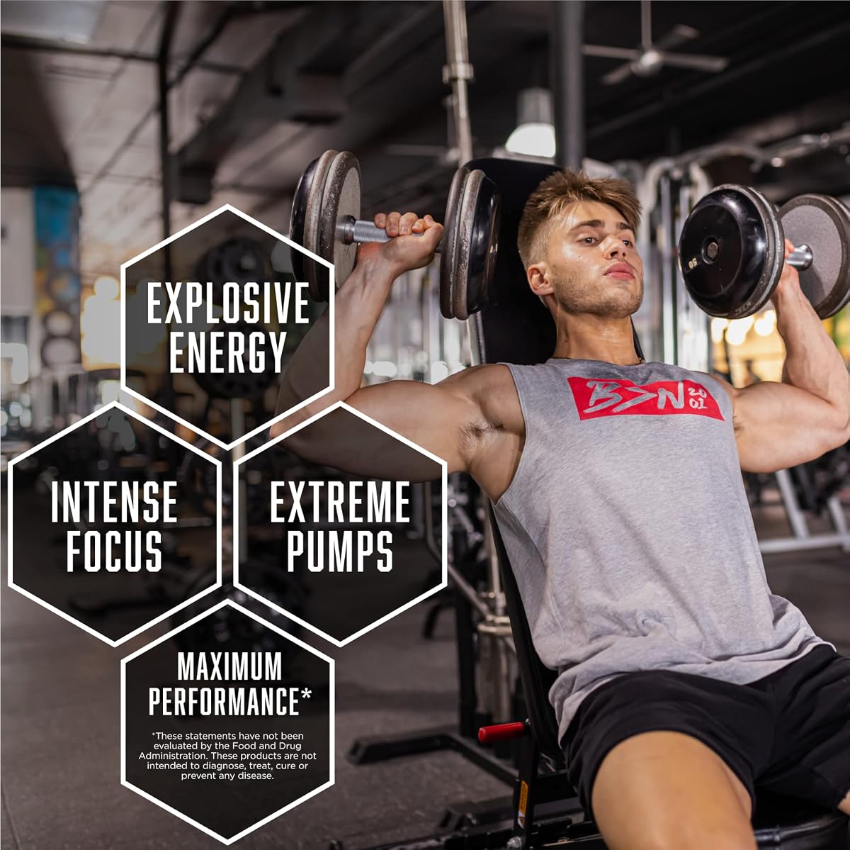 BSN N.O. Xplode Pre-Workout Powder, Creatine & Beta-Alanine, 2.45lb - Image 4